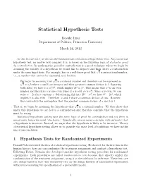 Statistical Hypothesis Tests