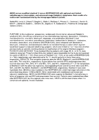 ABVD Versus Modified Stanford V Versus MOPPEBVCAD With