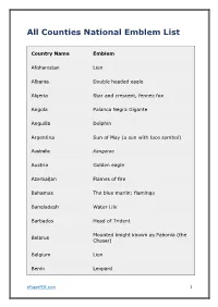 All Counties National Emblem List