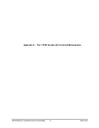 Appendix a - Tier 1 FEIS/ Section 4(F) Technical Memorandum