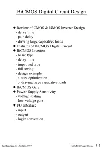 Bicmos Digital Circuit Design