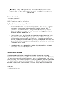 Knowledge, Action, and Communication: from Philosophy To