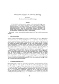 Prisoner's Dilemma in Software Testing