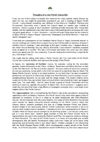 Thoughts of a New Parish Councillor
