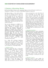 6 Principles of Knowledge Sharing