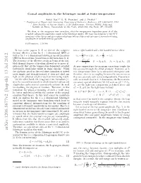 Causal Amplitudes in the Schwinger Model at Finite Temperature