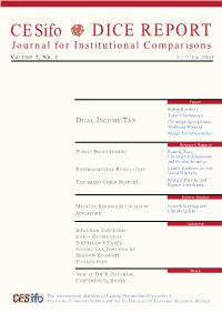 Cesifo DICE REPORT Journal for Institutional Comparisons