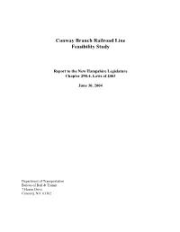 Conway Branch Railroad Line Feasibility Study