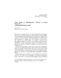 'Homogeneous' Patterns of Czech Numerals