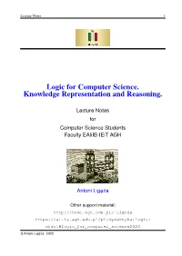 Logic for Computer Science. Knowledge Representation and Reasoning