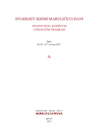 Marulićevi Dani 2017