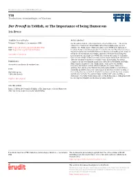Der Proceβ in Yiddish, Or the Importance of Being Humorous Iris Bruce