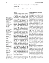Functional Disorders of the Biliary Tract and Pancreas