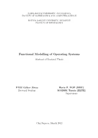 Functional Modelling of Operating Systems