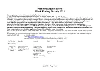 Planning Applications Week Ending 30 July 2021