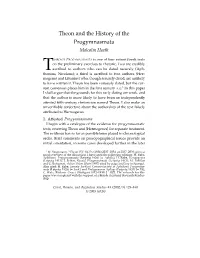Theon and the History of the Progymnasmata Malcolm Heath