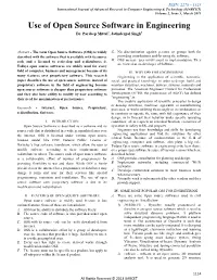 Use of Open Source Software in Engineering Dr