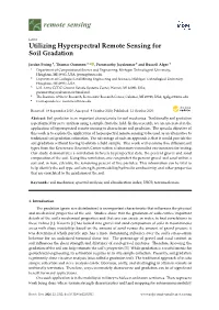 Utilizing Hyperspectral Remote Sensing for Soil Gradation