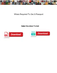 Whats Required to Get a Passport