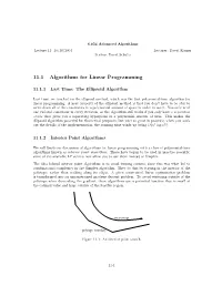 11.1 Algorithms for Linear Programming