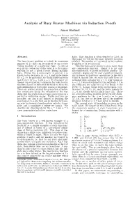 Analysis of Busy Beaver Machines Via Induction Proofs