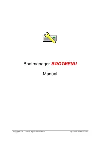 Bootmanager BOOTMENU Manual