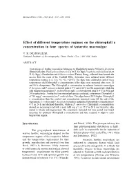 Effect of Different Temperature Regimes on the Chlorophyll a Concentration in Four Species of Antarctic Macroalgae