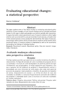 Evaluating Educational Changes: a Statistical Perspective