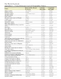 The World Factbook Appendix F :: Cross-Reference