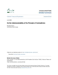 On the Indemonstrability of the Principle of Contradiction