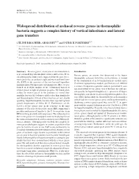 Widespread Distribution of Archaeal Reverse Gyrase in Thermophilic Bacteria Suggests a Complex History of Vertical Inheritance and Lateral Gene Transfers