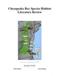 Chesapeake Bay Species Habitat Literature Review