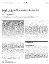 Detection of Errors of Interpretation in Experiments in Enzyme Kinetics