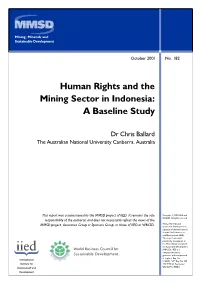 Human Rights and the Mining Sector in Indonesia: a Baseline Study