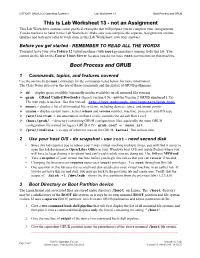 Lab Worksheet 13 Boot Process and GRUB