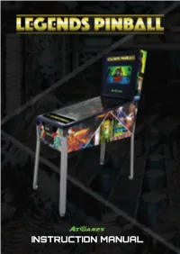 Legends Pinball Instruction Manual