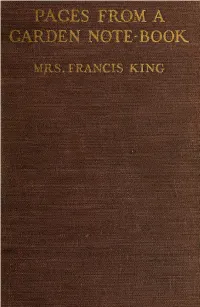 Pages from a Garden Note-Book