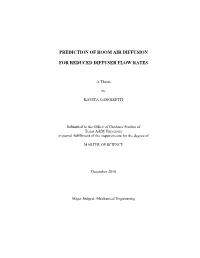 Prediction of Room Air Diffusion with Reduced