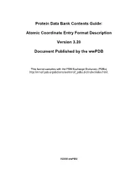 Protein Data Bank Contents Guide: Atomic Coordinate Entry Format