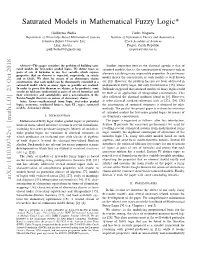 Saturated Models in Mathematical Fuzzy Logic*