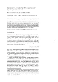 Adjective Orders in Cimbrian Dps