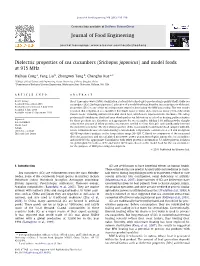 Dielectric Properties of Sea Cucumbers