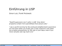 Einführung in LISP