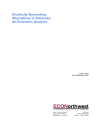 Electricity-Generating Alternatives in Arkansas: an Economic Analysis