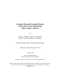 Geologic Map and Geologic Hazards of the Three Points Quadrangle, Pima County, Arizona