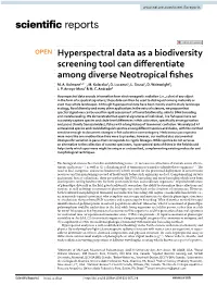 Hyperspectral Data As a Biodiversity Screening Tool Can Differentiate