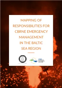 Mapping of Responsibilities for Cbrne Emergency Management in the Baltic Sea Region
