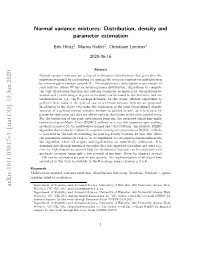 Normal Variance Mixtures: Distribution, Density and Parameter Estimation