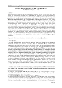 Page | 1 ISSUES CONCERNING OUTER SPACE INVESTMENTS
