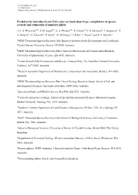 Predation by Introduced Cats Felis Catus on Australian Frogs: Compilation of Species Records and Estimation of Numbers Killed